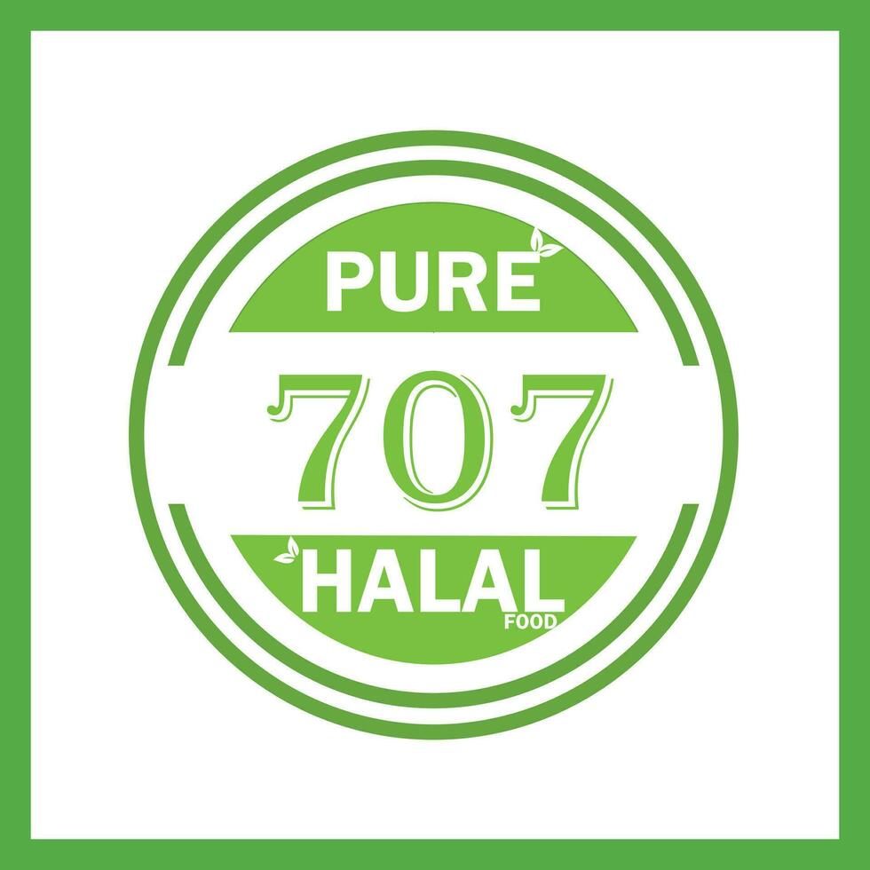 design with halal leaf design 707 vector