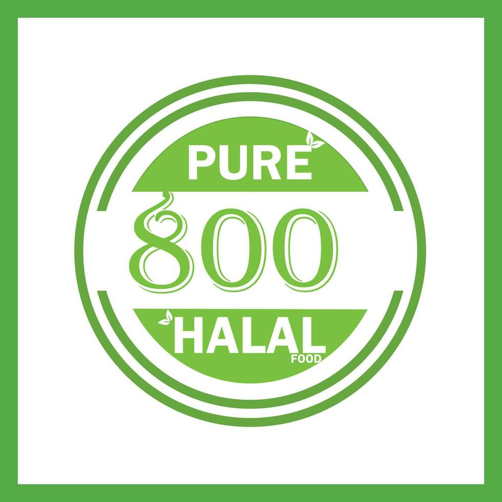 diseño con halal hoja diseño 800 vector