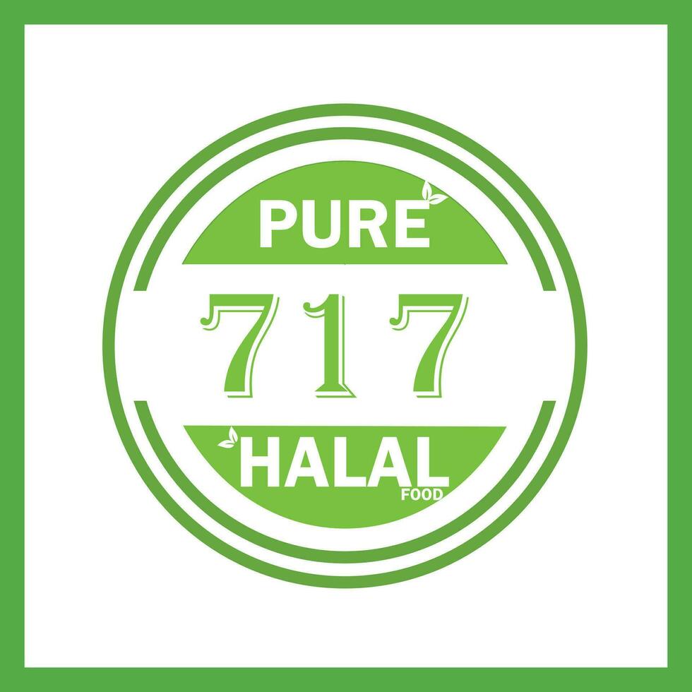 design with halal leaf design 717 vector