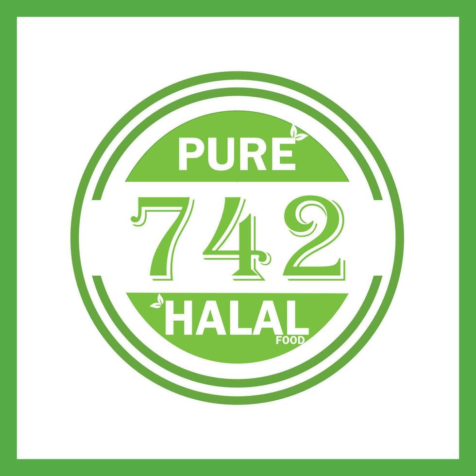 design with halal leaf design 742 vector