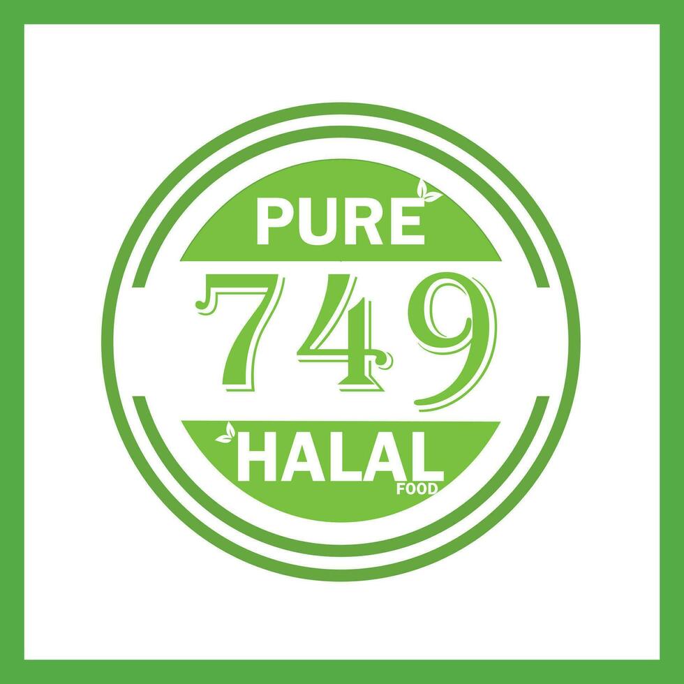 diseño con halal hoja diseño 749 vector