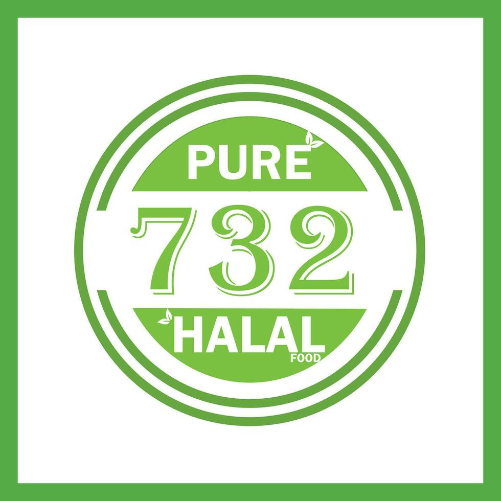 design with halal leaf design 732 vector