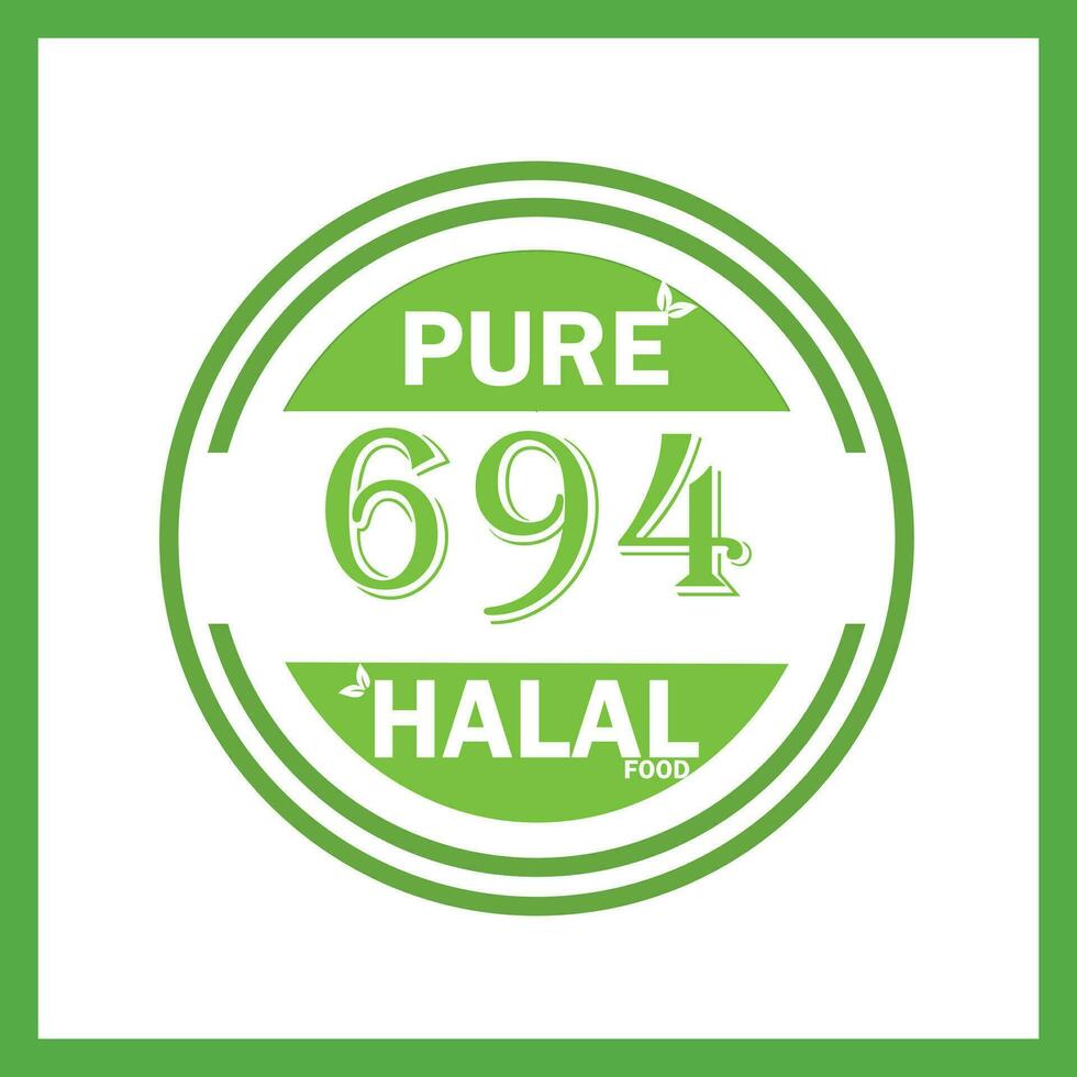 design with halal leaf design 694 vector