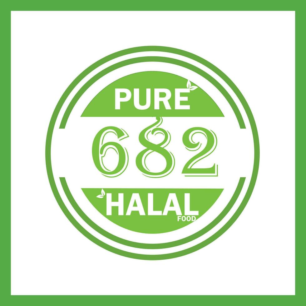 design with halal leaf design 682 vector