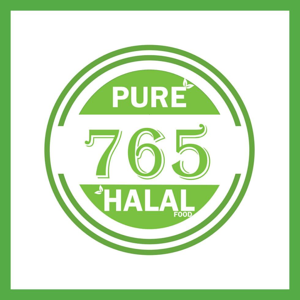 design with halal leaf design 765 vector