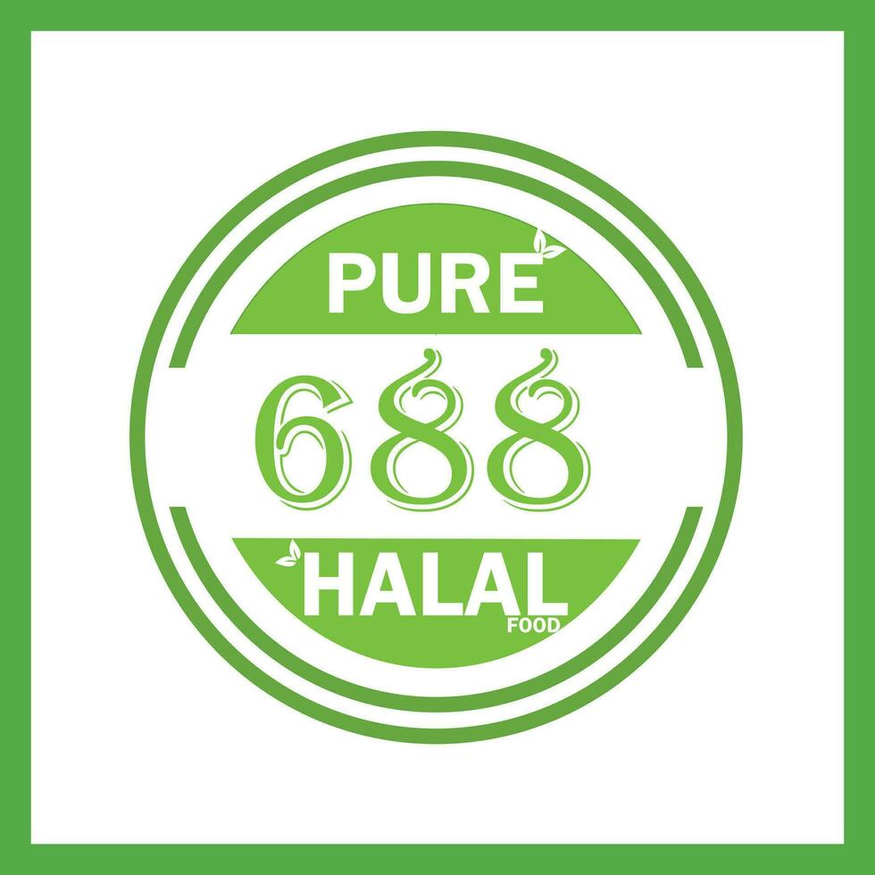 design with halal leaf design 688 vector