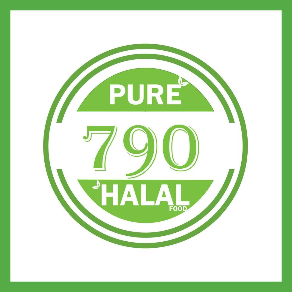 design with halal leaf design 790 vector