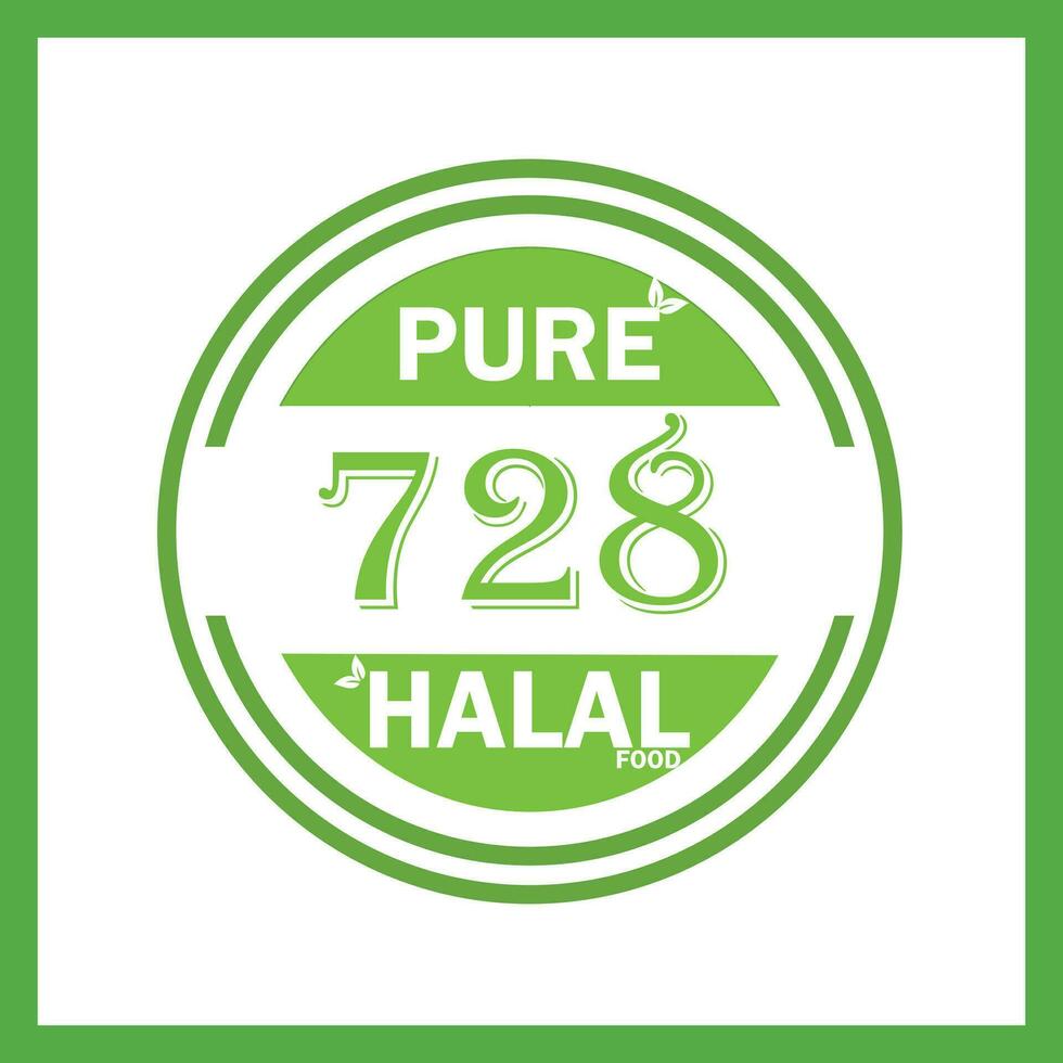 design with halal leaf design 728 vector