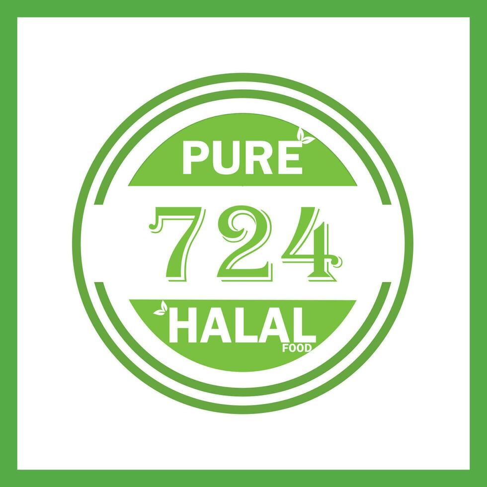 design with halal leaf design 724 vector