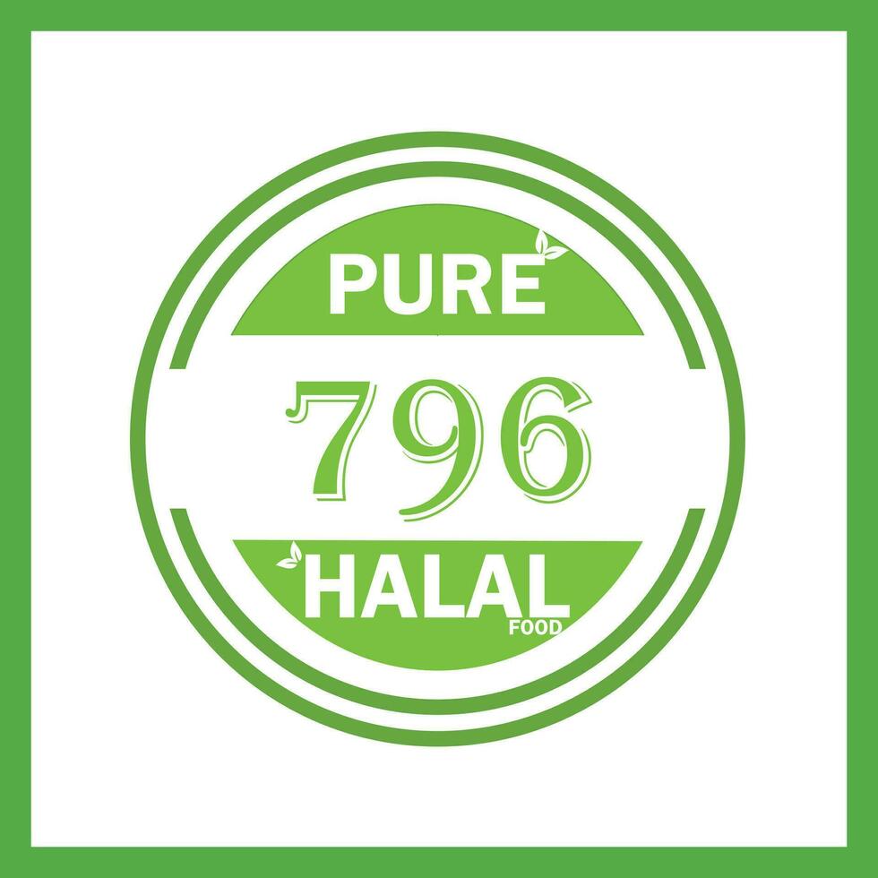 design with halal leaf design 796 vector