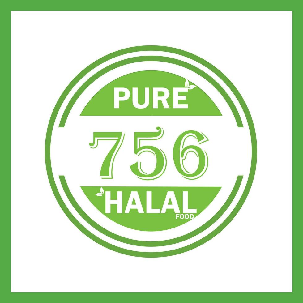 design with halal leaf design 756 vector