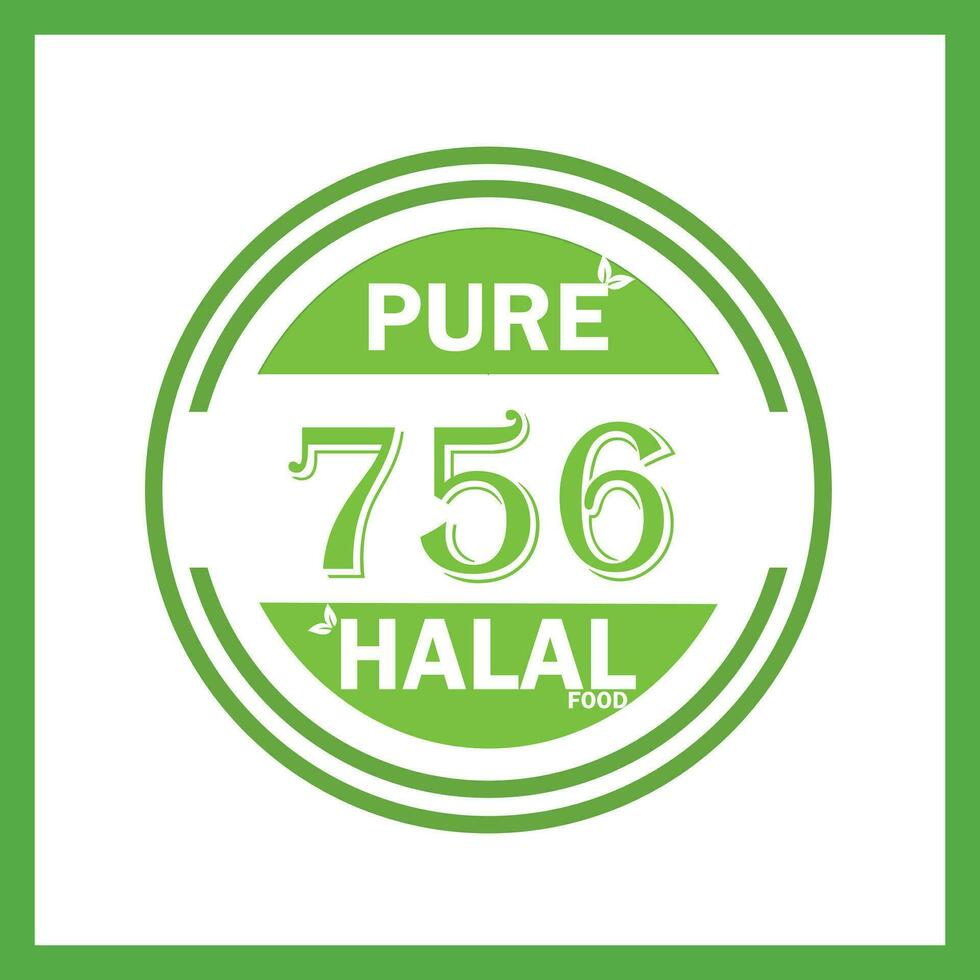 diseño con halal hoja diseño 756 vector