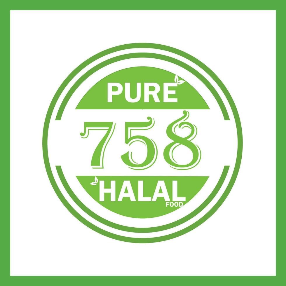 design with halal leaf design 758 vector