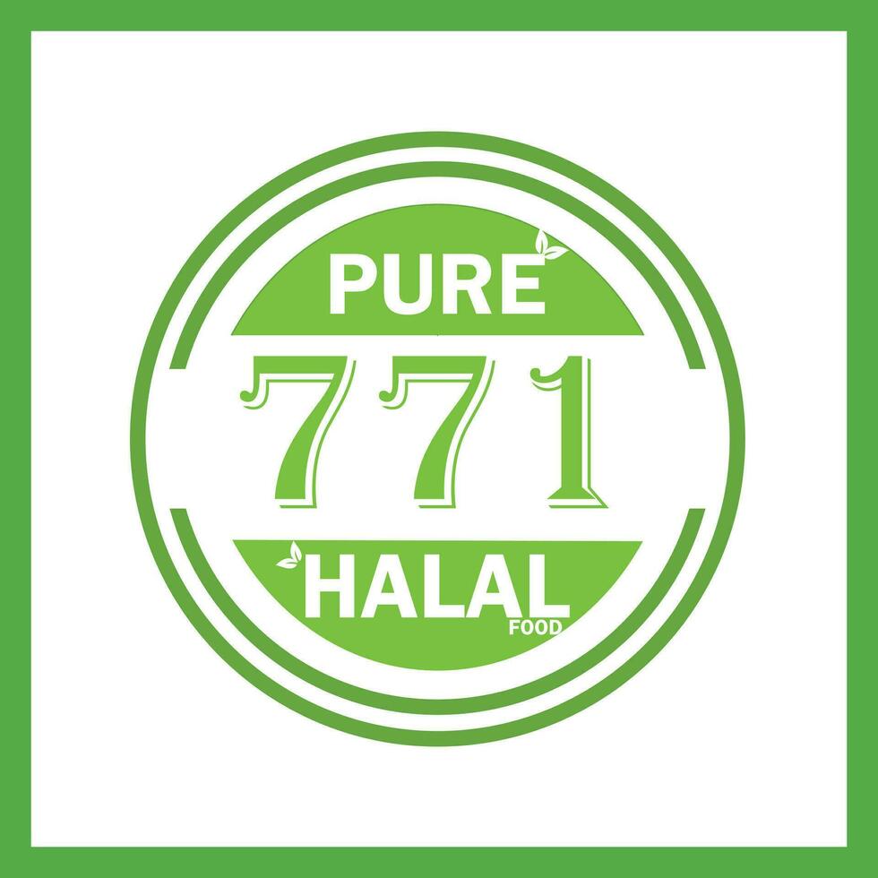 design with halal leaf design 771 vector