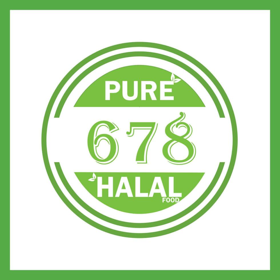 design with halal leaf design 678 vector