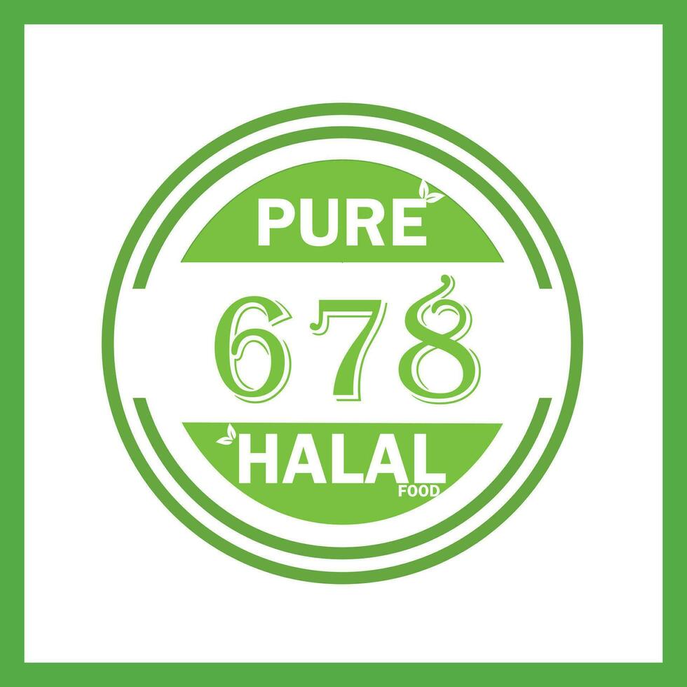 design with halal leaf design 678 vector