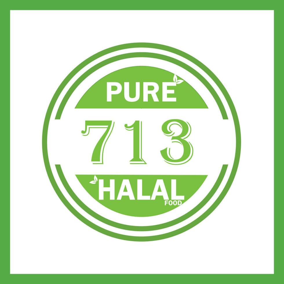 design with halal leaf design 713 vector