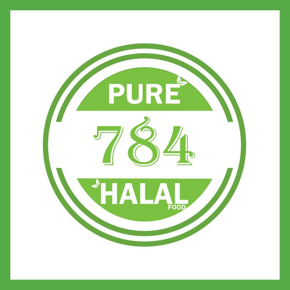 design with halal leaf design 784 vector
