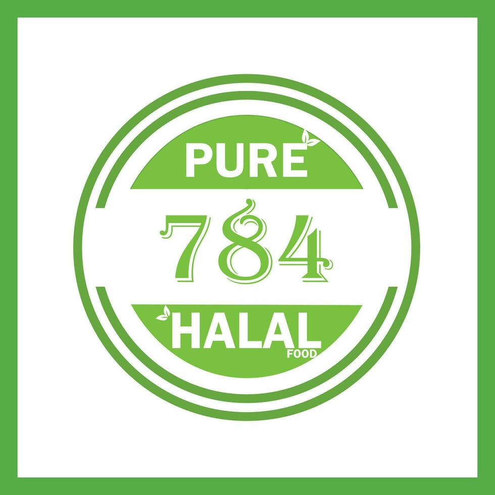 diseño con halal hoja diseño 784 vector