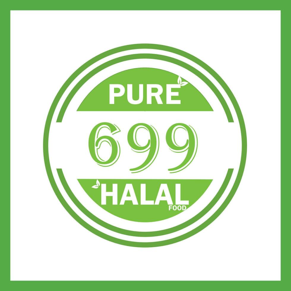 design with halal leaf design 699 vector