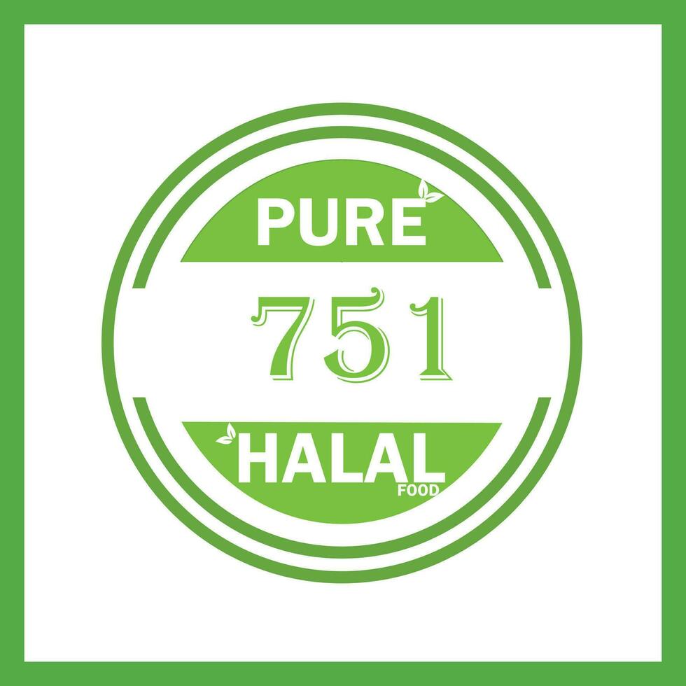 design with halal leaf design 751 vector