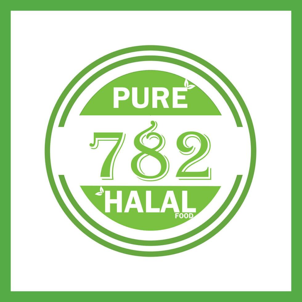 design with halal leaf design 782 vector
