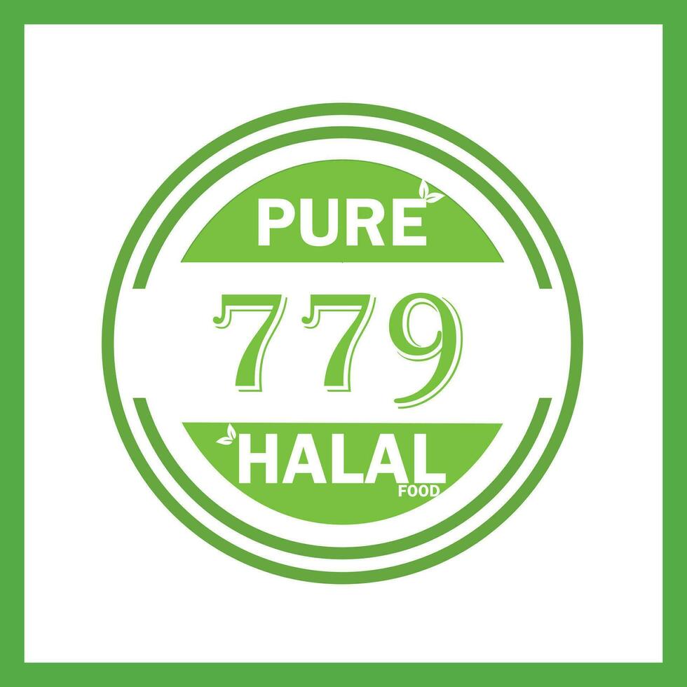 design with halal leaf design 779 vector