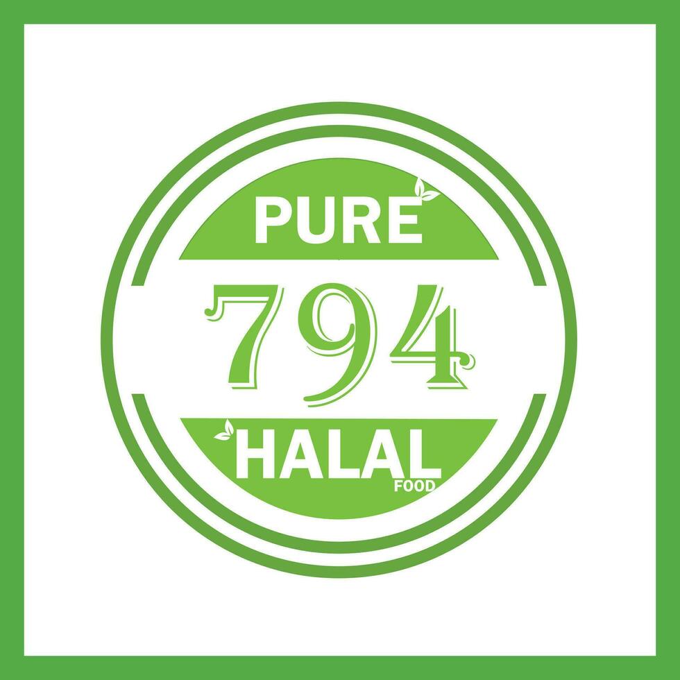 design with halal leaf design 794 vector