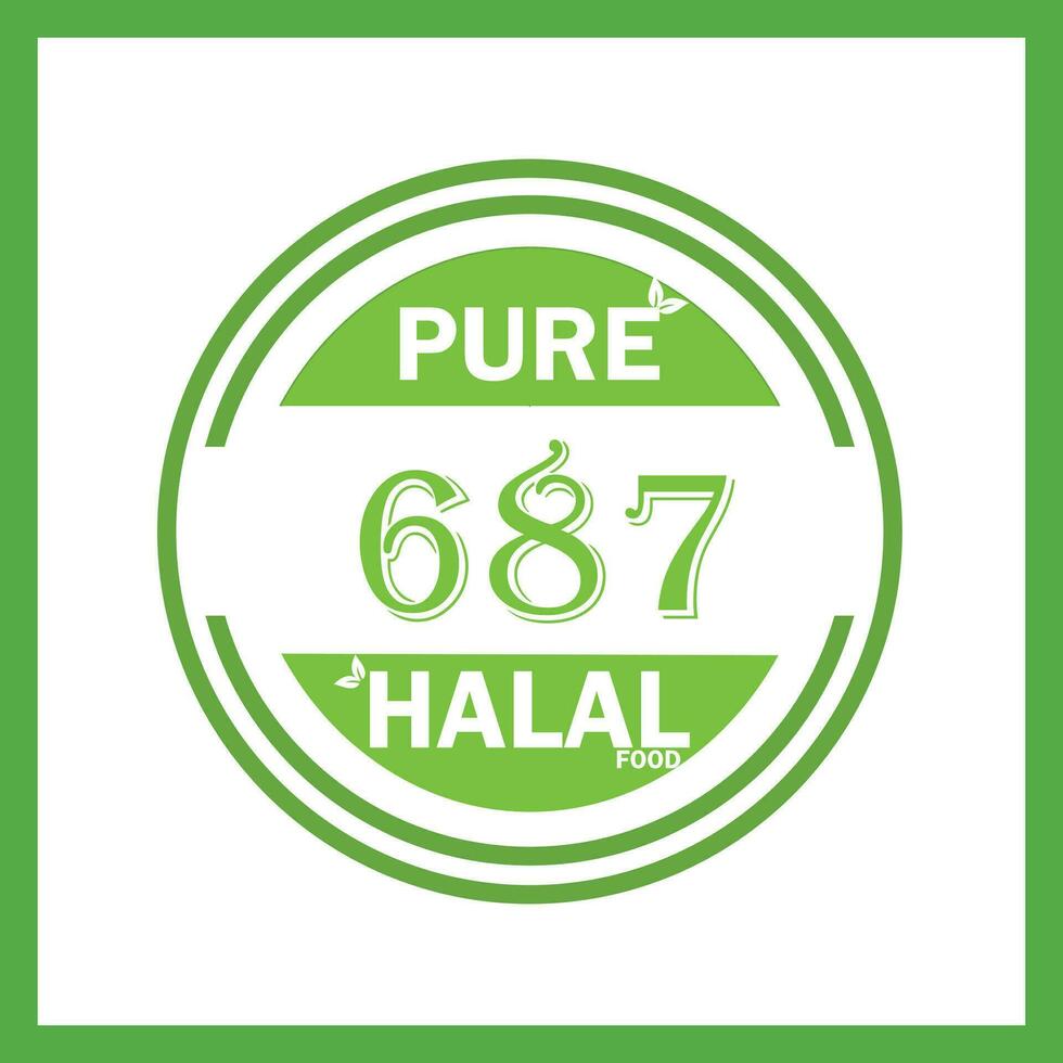 design with halal leaf design 687 vector