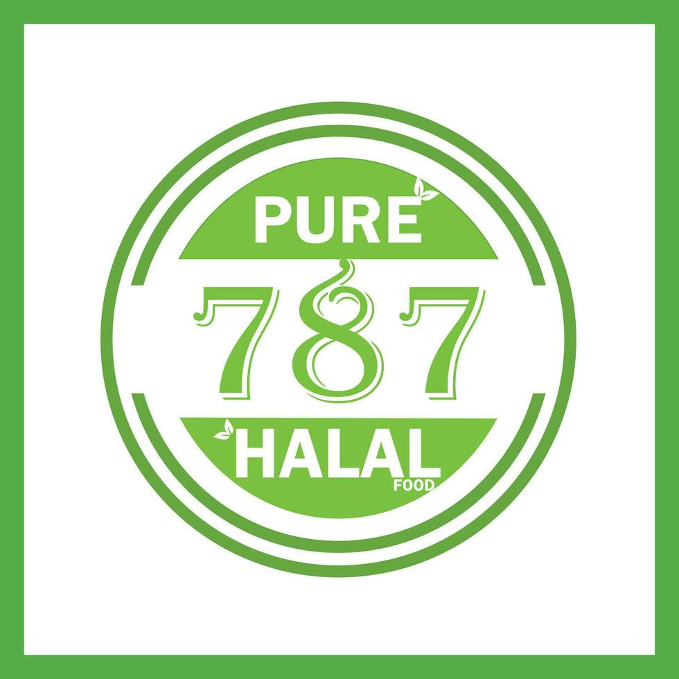 design with halal leaf design 787 vector