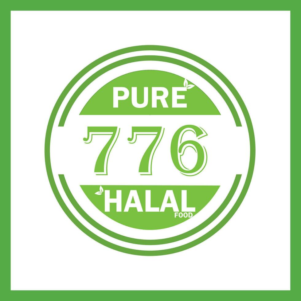 diseño con halal hoja diseño 776 vector