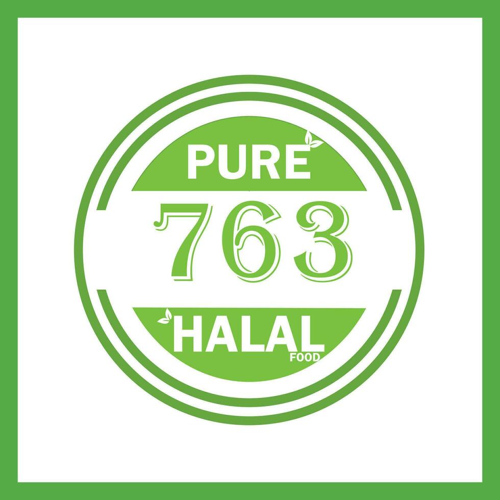 design with halal leaf design 763 vector