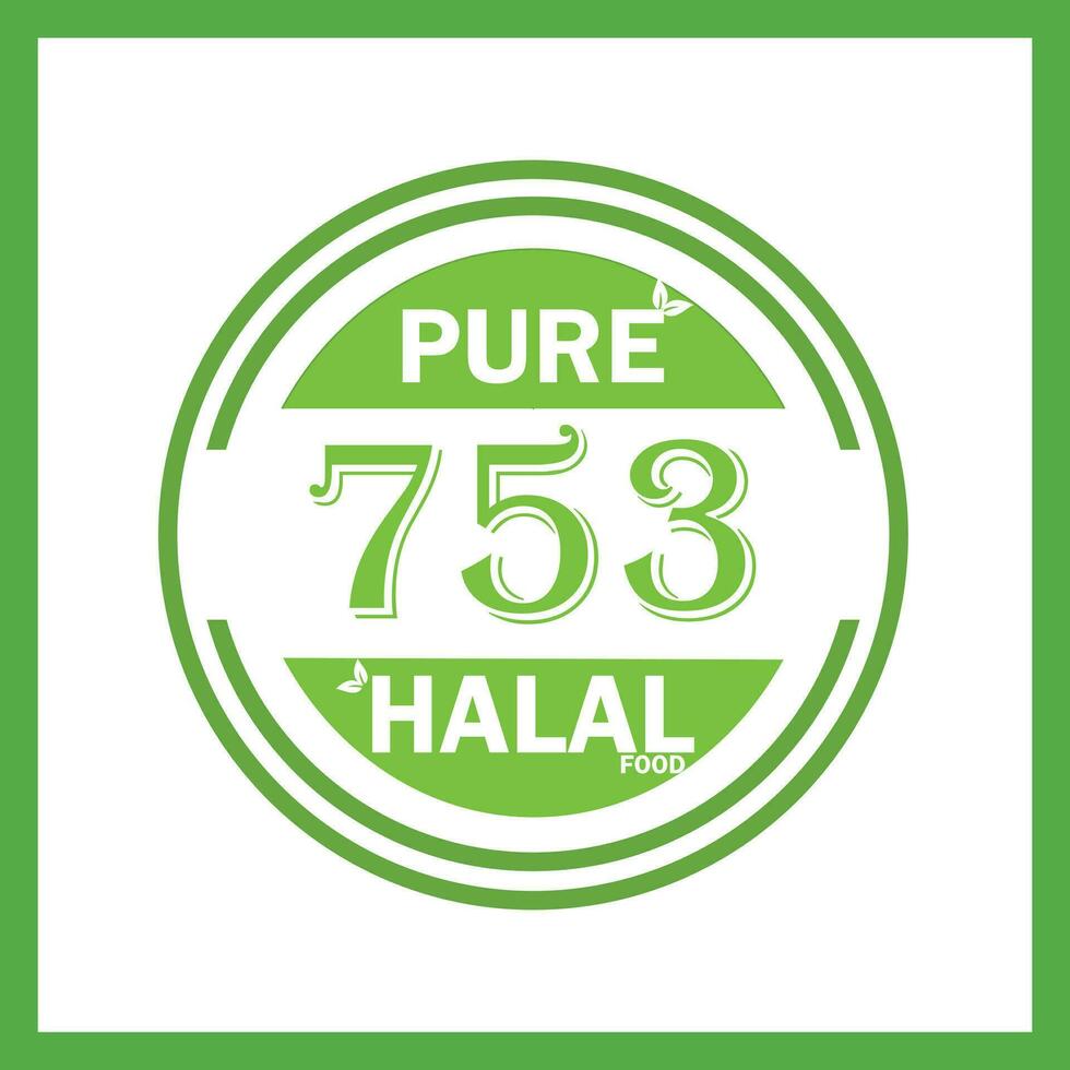 design with halal leaf design 753 vector