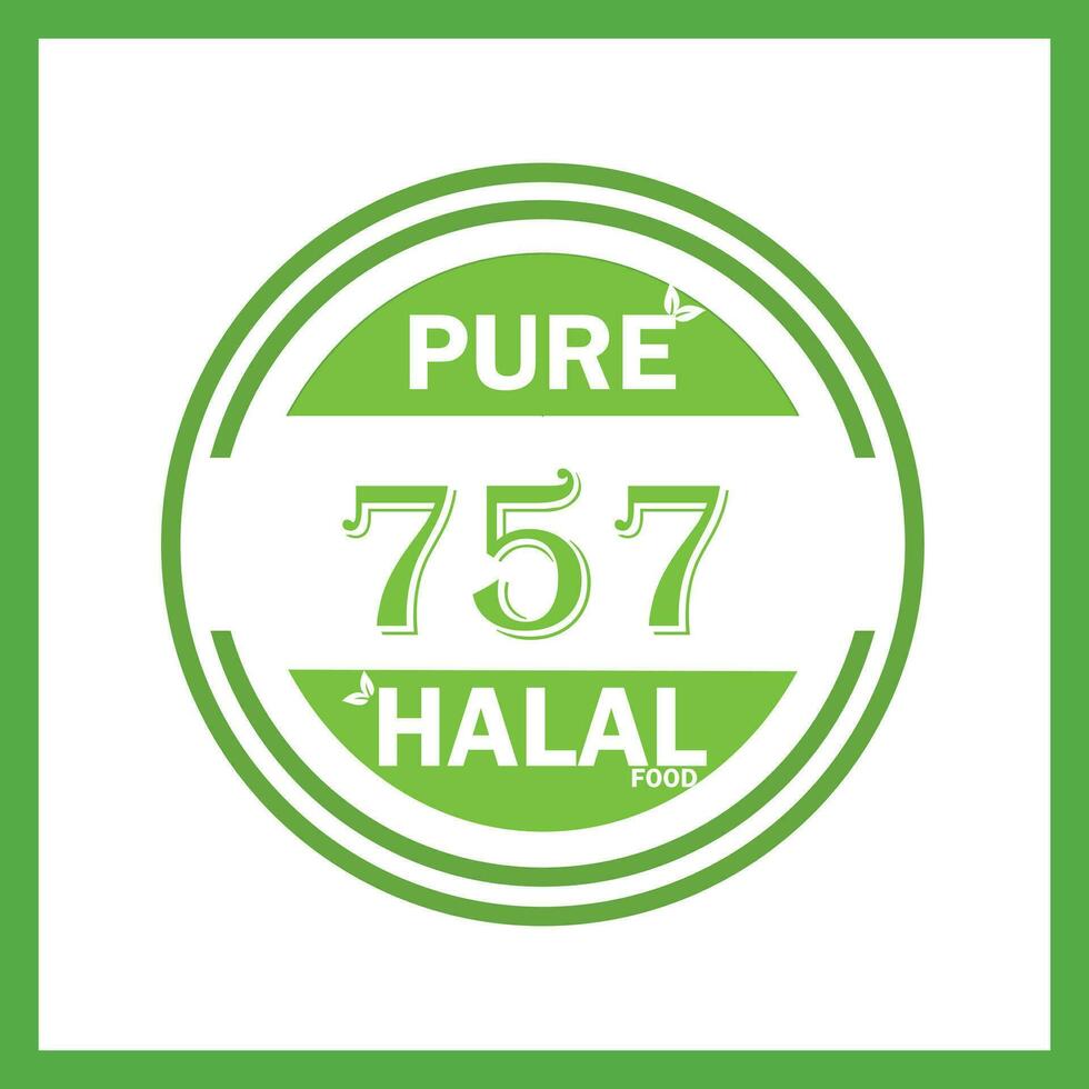 design with halal leaf design 757 vector