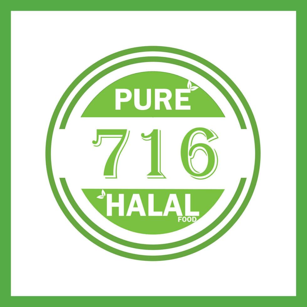 diseño con halal hoja diseño 716 vector