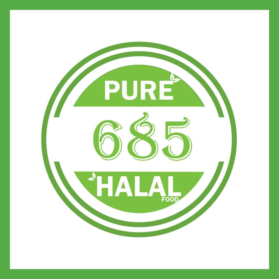 design with halal leaf design 685 vector