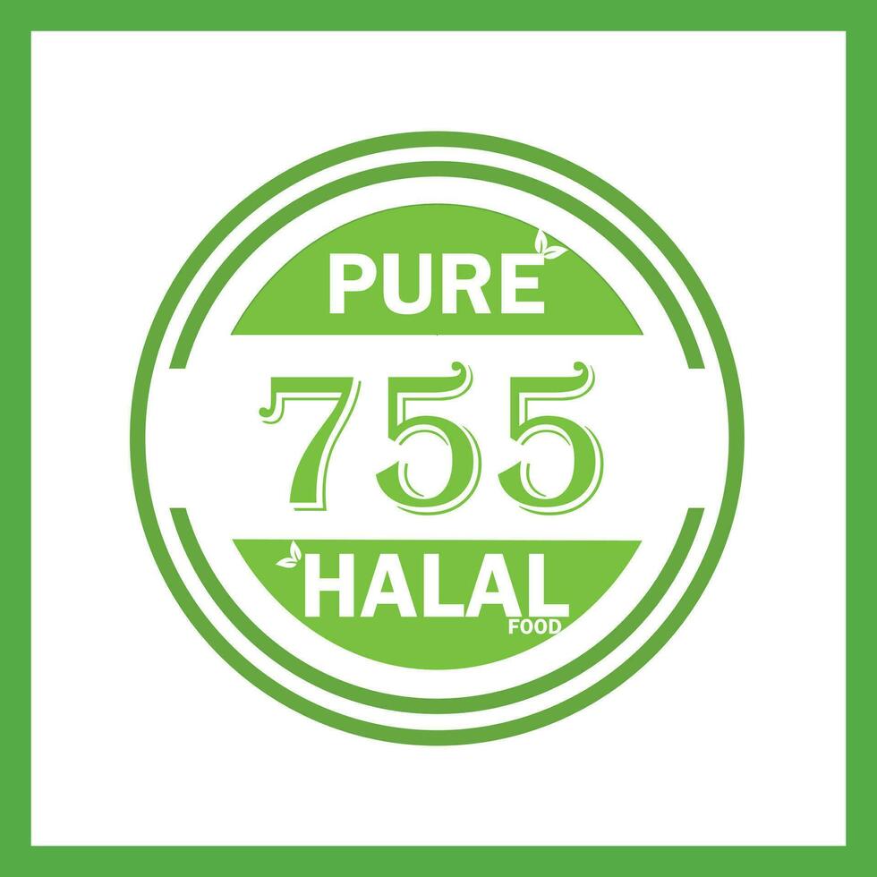 design with halal leaf design 755 vector