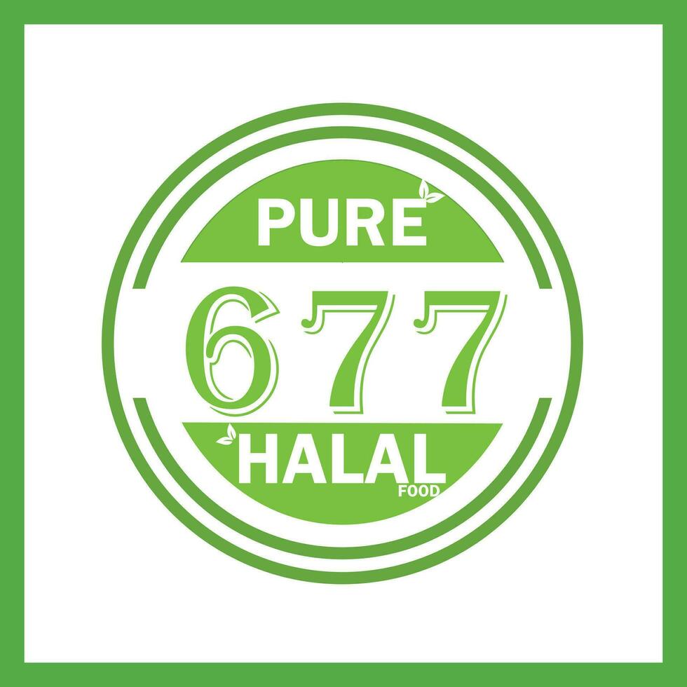 design with halal leaf design 677 vector