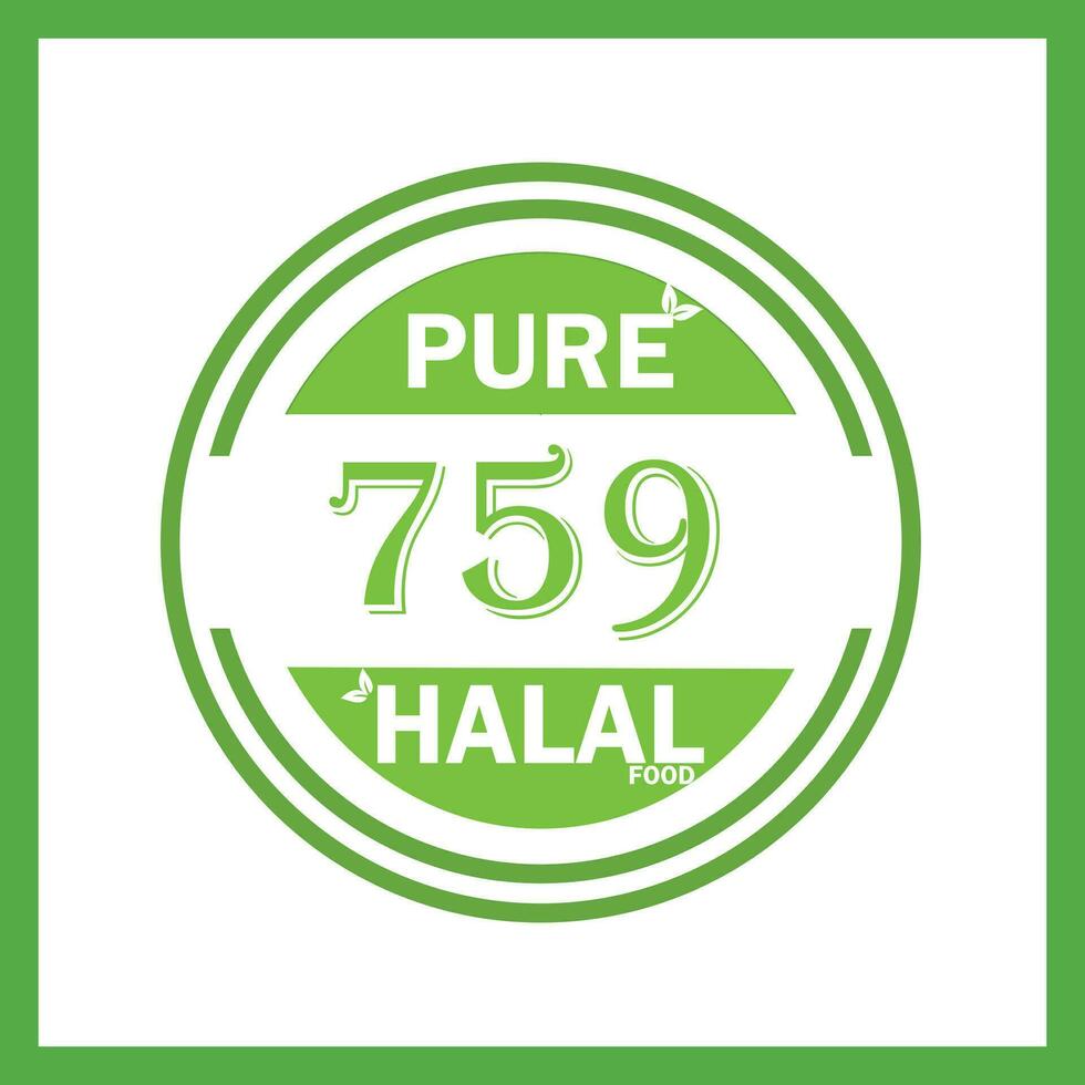design with halal leaf design 759 vector