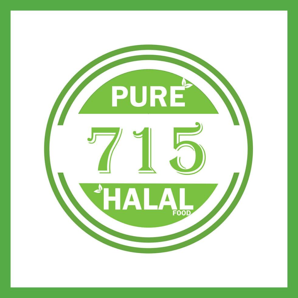 design with halal leaf design 715 vector