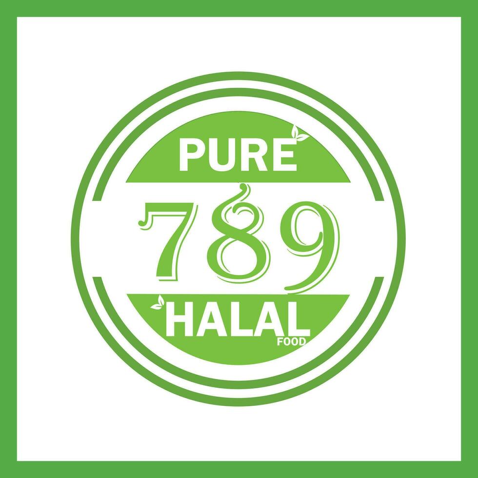 design with halal leaf design 789 vector