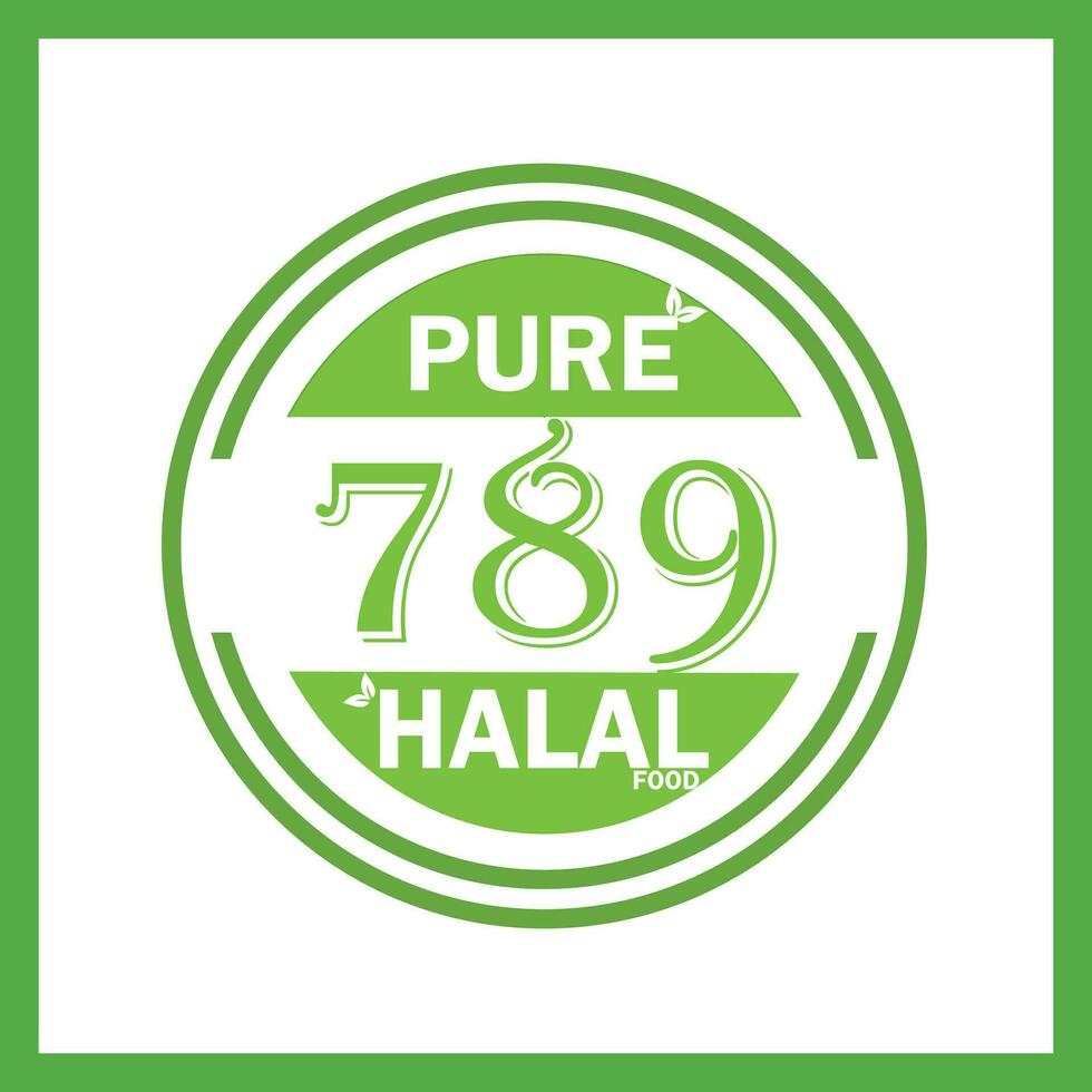 diseño con halal hoja diseño 789 vector