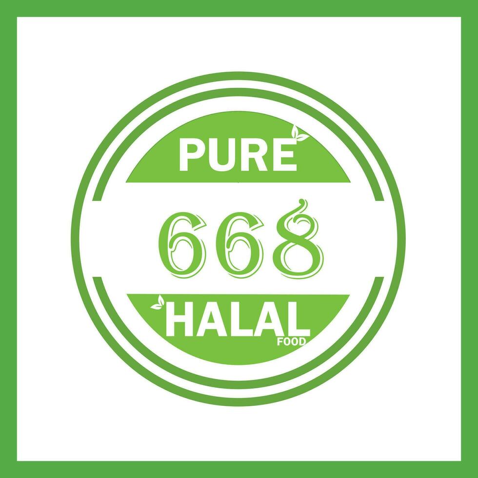 design with halal leaf design 668 vector