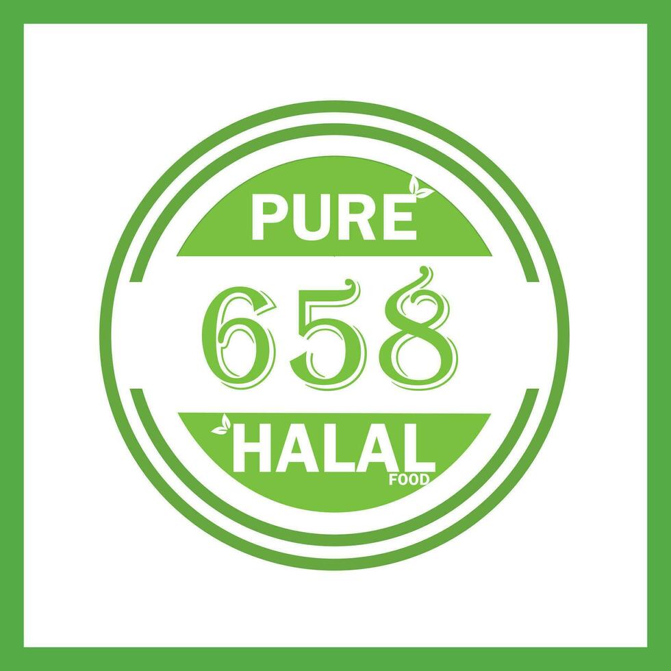design with halal leaf design 658 vector