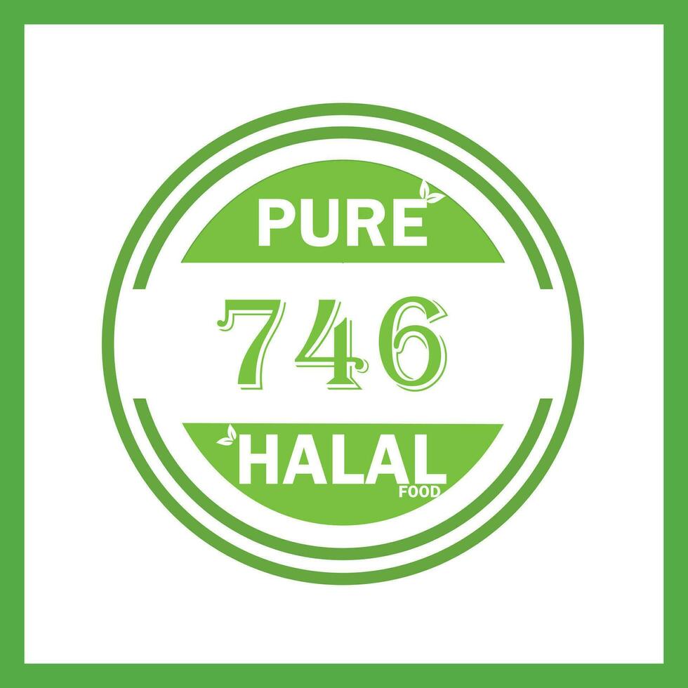 design with halal leaf design 746 vector