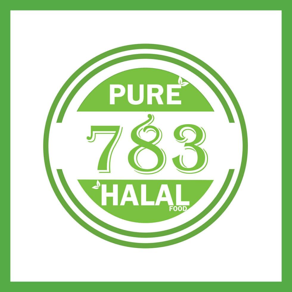 design with halal leaf design 783 vector