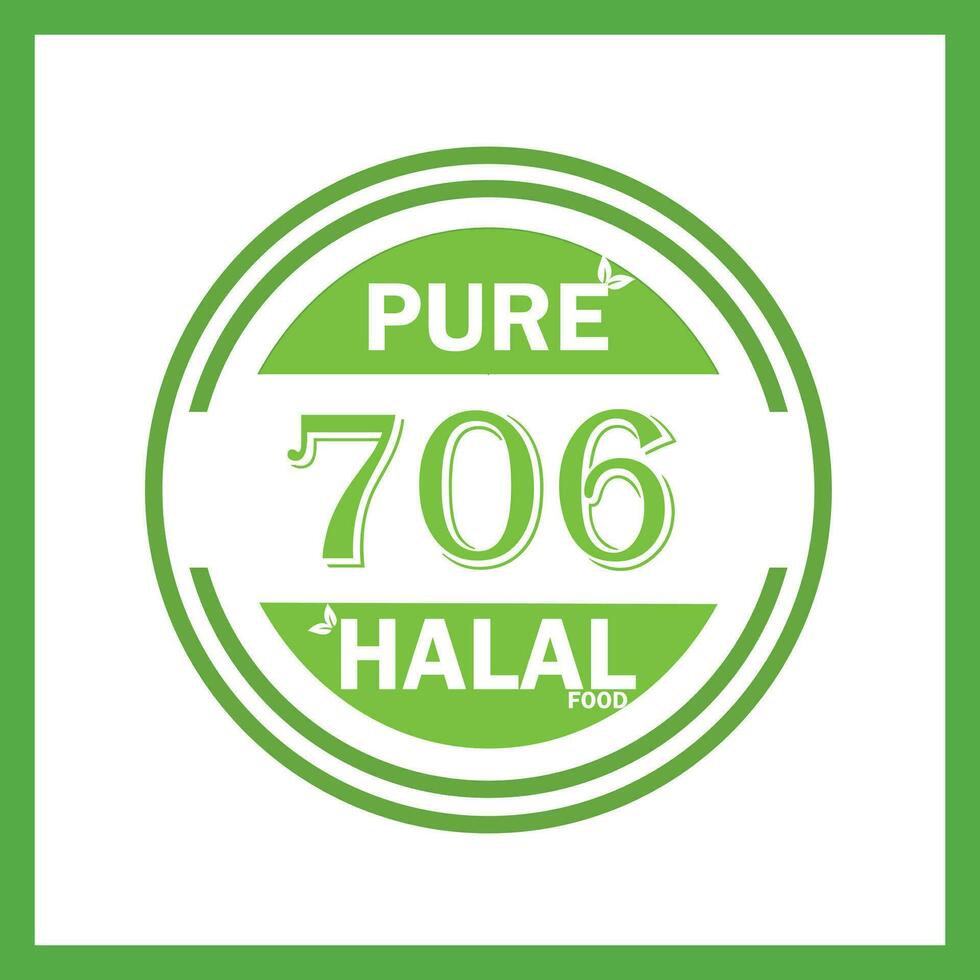 design with halal leaf design 706 vector