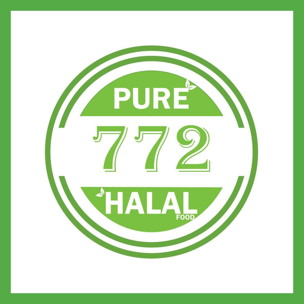 design with halal leaf design 772 vector