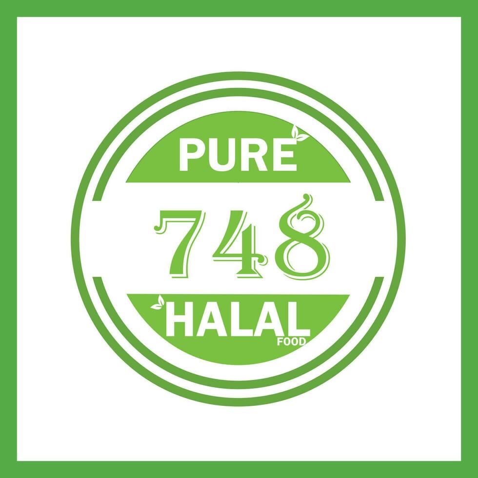 diseño con halal hoja diseño 748 vector