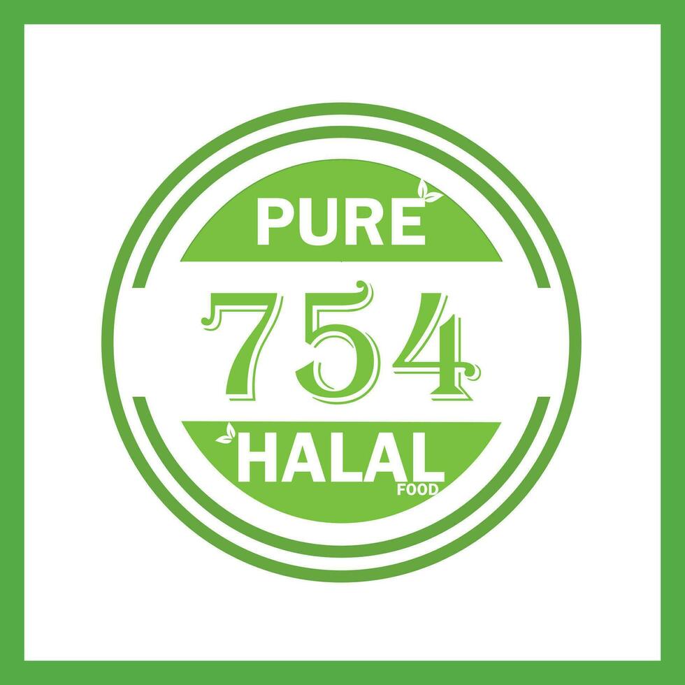 design with halal leaf design 754 vector
